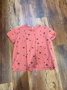 Wishlist Coral Star Print Short Sleeve Tee